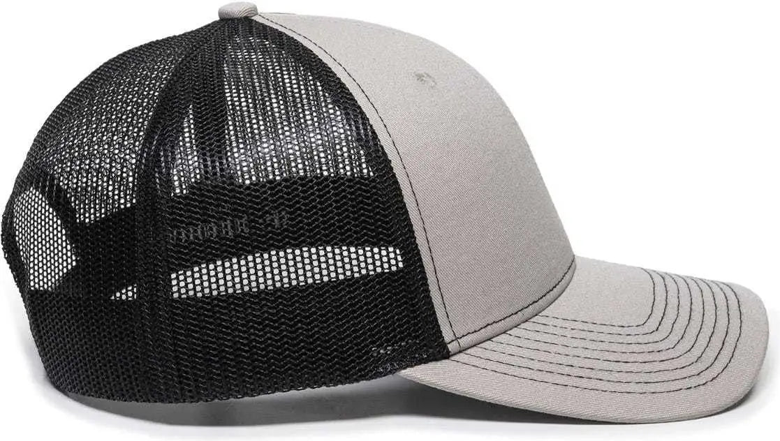 OC Sports OC771 Adjustable Mesh Back Cap - Light Gray Black - Light Gray Black / 6 7/8’’ - 7 1/2’’