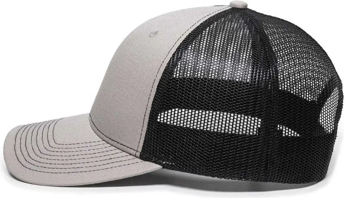 OC Sports OC771 Adjustable Mesh Back Cap - Light Gray Black - Light Gray Black / 6 7/8’’ - 7 1/2’’