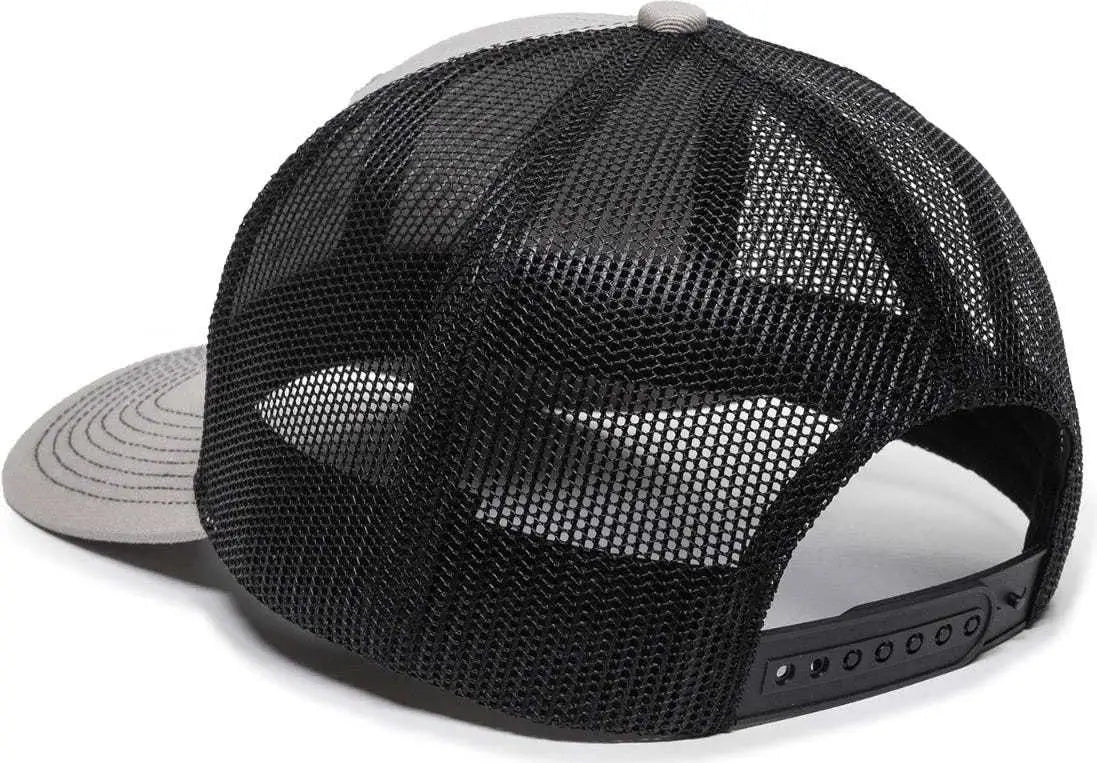 OC Sports OC771 Adjustable Mesh Back Cap - Light Gray Black - Light Gray Black / 6 7/8’’ - 7 1/2’’
