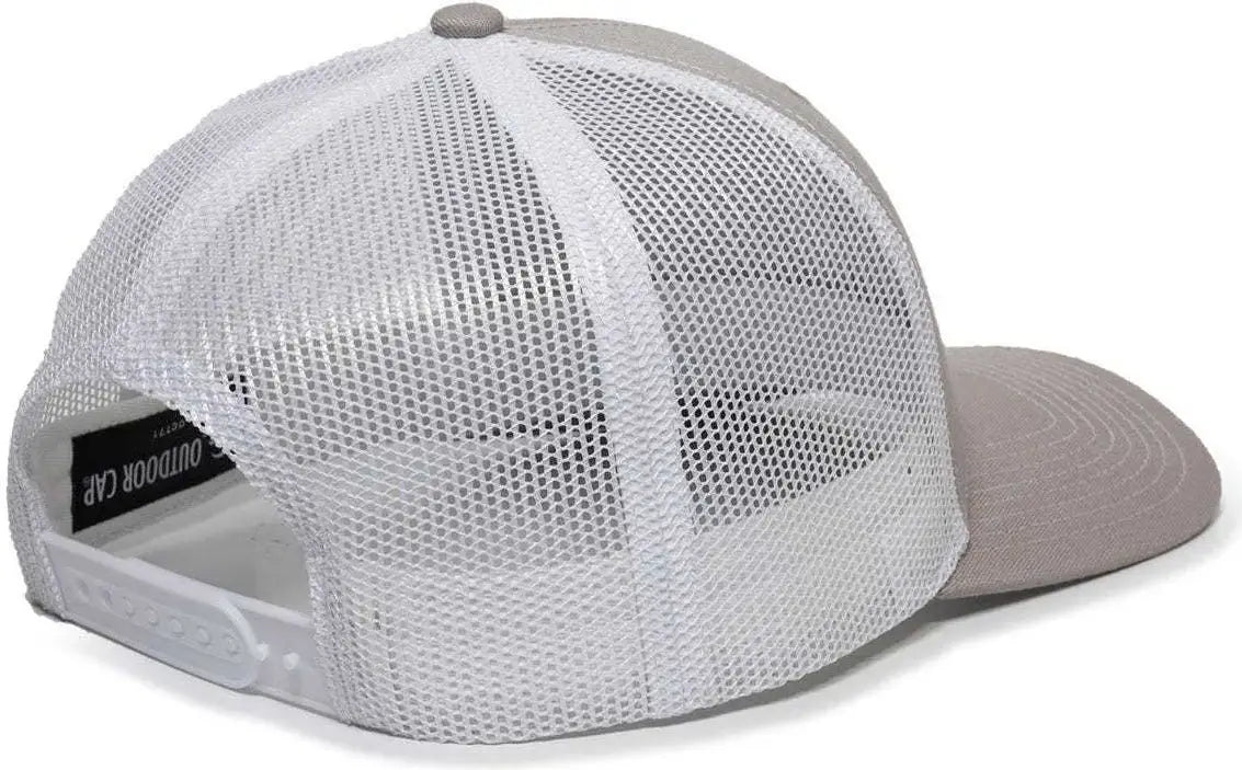 OC Sports OC771 Adjustable Mesh Back Cap - Light Gray White - Light Gray White / 6 7/8’’ - 7 1/2’’