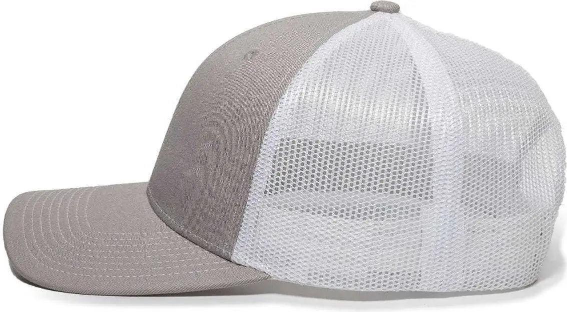 OC Sports OC771 Adjustable Mesh Back Cap - Light Gray White - Light Gray White / 6 7/8’’ - 7 1/2’’