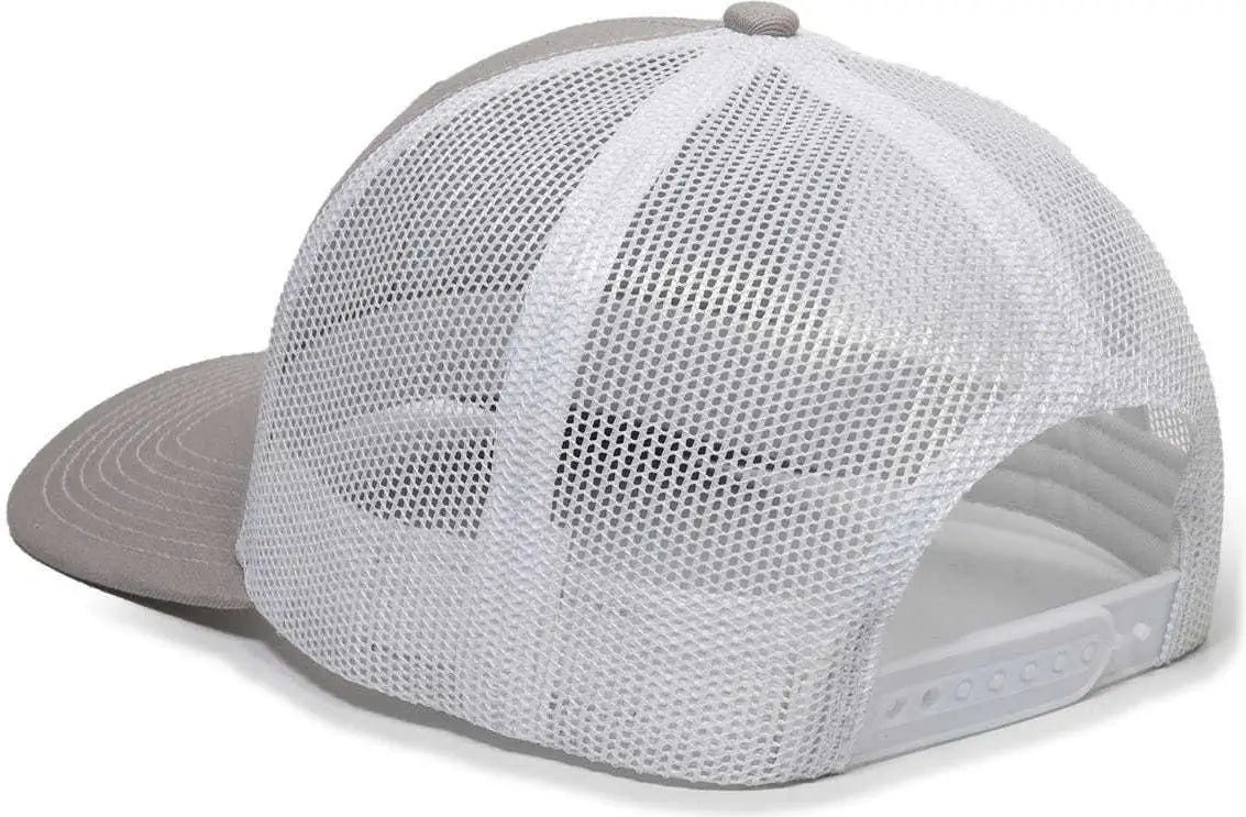 OC Sports OC771 Adjustable Mesh Back Cap - Light Gray White - Light Gray White / 6 7/8’’ - 7 1/2’’