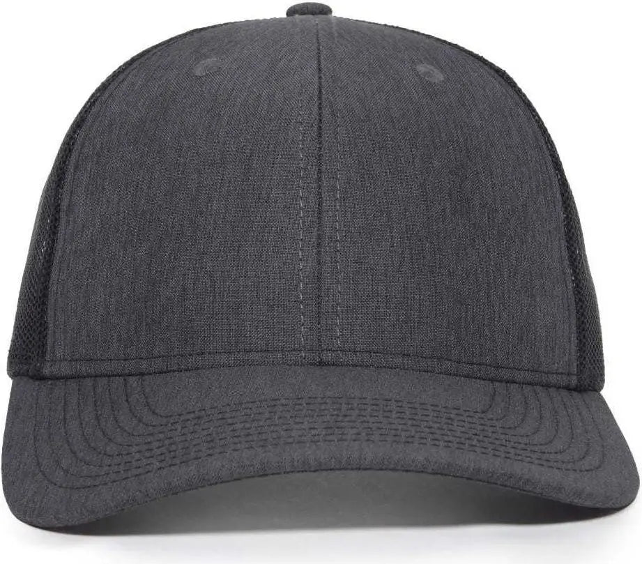 OC Sports OC771 Adjustable Mesh Back Cap - LN Heathered Charcoal Black - Dark Gray Black / 6 7/8’’ - 7 1/2’’