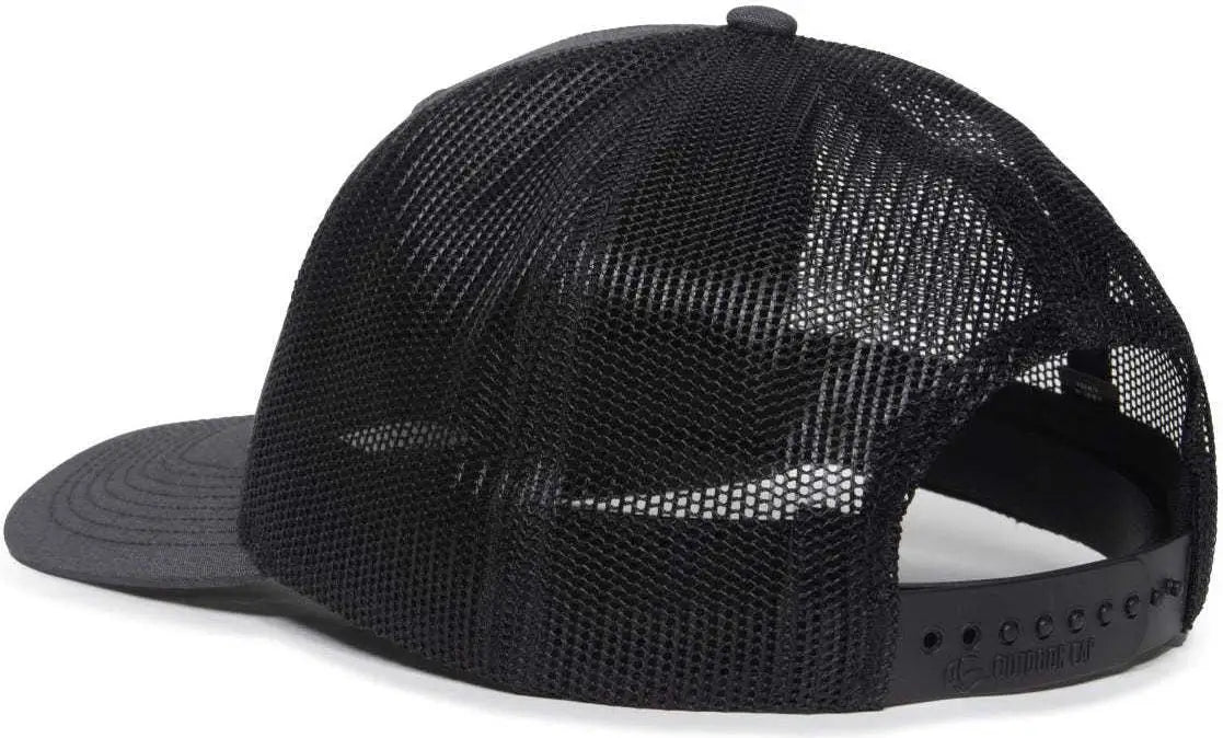 OC Sports OC771 Adjustable Mesh Back Cap - LN Heathered Charcoal Black - Dark Gray Black / 6 7/8’’ - 7 1/2’’