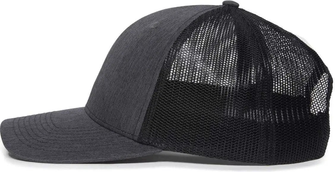 OC Sports OC771 Adjustable Mesh Back Cap - LN Heathered Charcoal Black - Dark Gray Black / 6 7/8’’ - 7 1/2’’