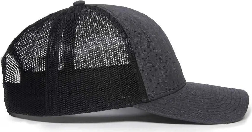 OC Sports OC771 Adjustable Mesh Back Cap - LN Heathered Charcoal Black - Dark Gray Black / 6 7/8’’ - 7 1/2’’