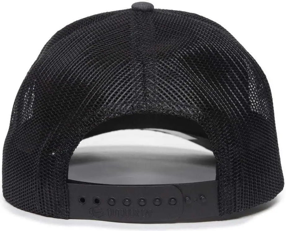 OC Sports OC771 Adjustable Mesh Back Cap - LN Heathered Charcoal Black - Dark Gray Black / 6 7/8’’ - 7 1/2’’