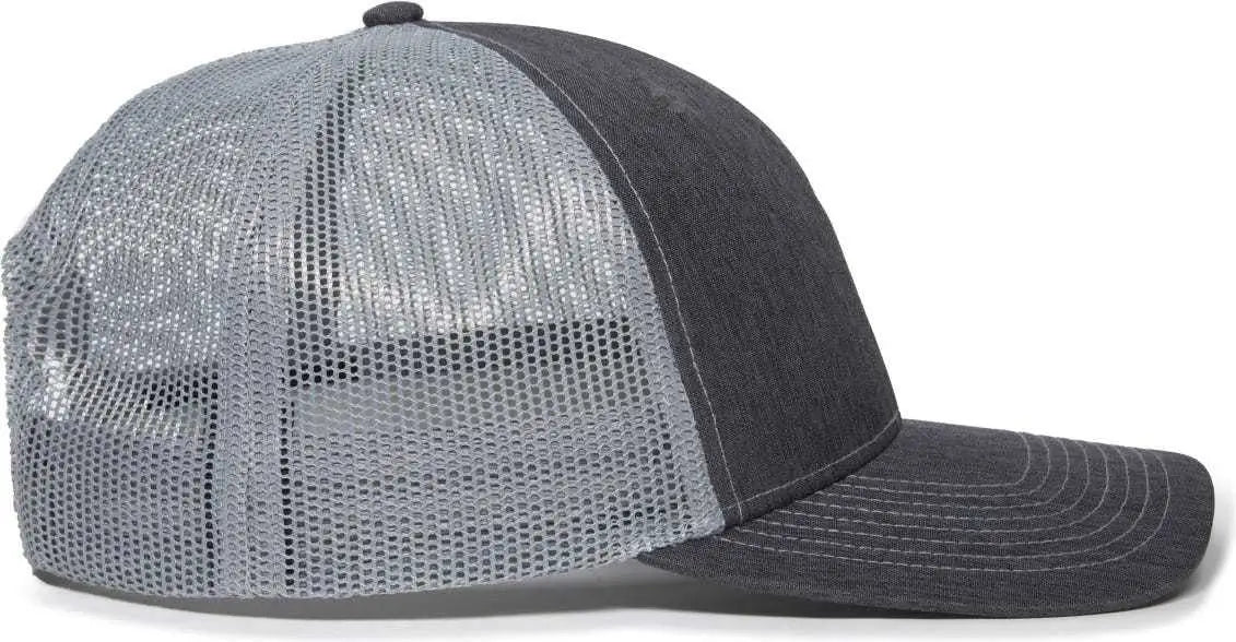OC Sports OC771 Adjustable Mesh Back Cap - LN Heathered Charcoal Gray - Dark Gray Gray / 6 7/8’’ - 7 1/2’’