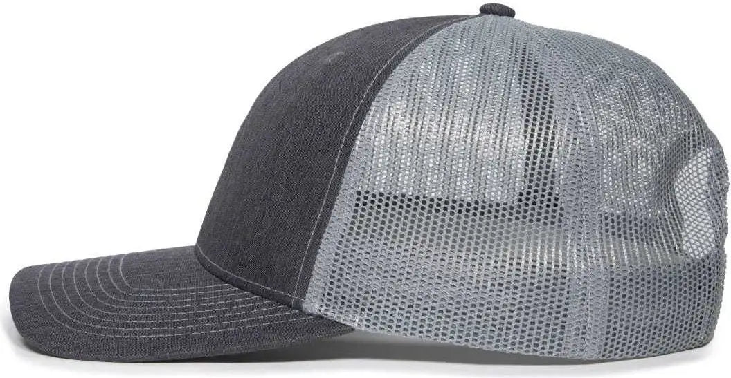 OC Sports OC771 Adjustable Mesh Back Cap - LN Heathered Charcoal Gray - Dark Gray Gray / 6 7/8’’ - 7 1/2’’