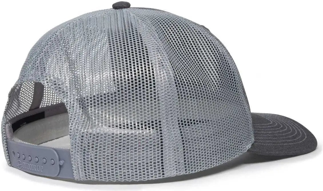 OC Sports OC771 Adjustable Mesh Back Cap - LN Heathered Charcoal Gray - Dark Gray Gray / 6 7/8’’ - 7 1/2’’