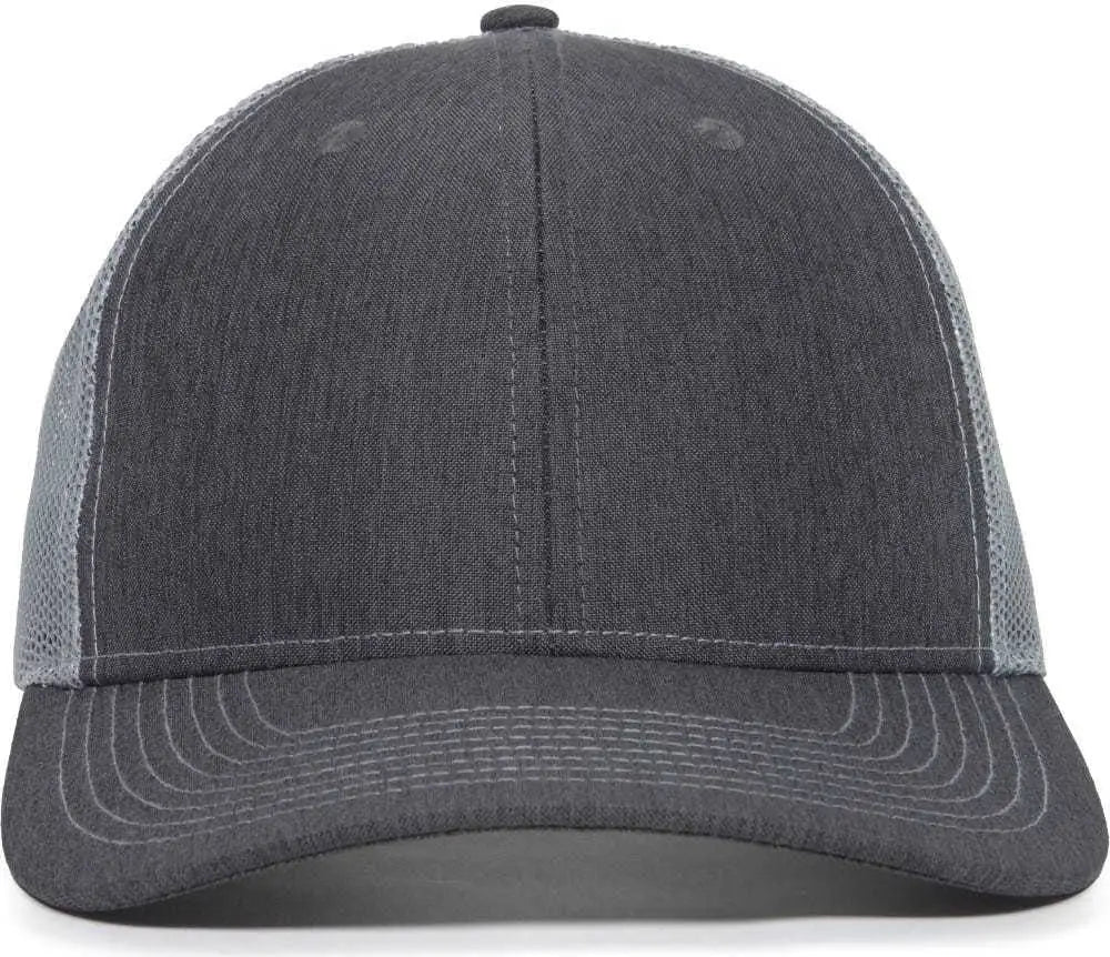 OC Sports OC771 Adjustable Mesh Back Cap - LN Heathered Charcoal Gray - Dark Gray Gray / 6 7/8’’ - 7 1/2’’