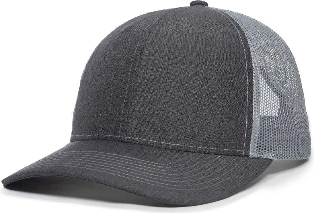 OC Sports OC771 Adjustable Mesh Back Cap - LN Heathered Charcoal Gray - Dark Gray Gray / 6 7/8’’ - 7 1/2’’