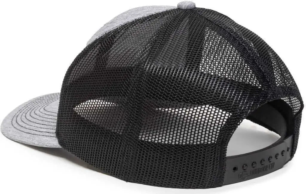 OC Sports OC771 Adjustable Mesh Back Cap - LN Heathered Gray Black - Gray Black / 6 7/8’’ - 7 1/2’’