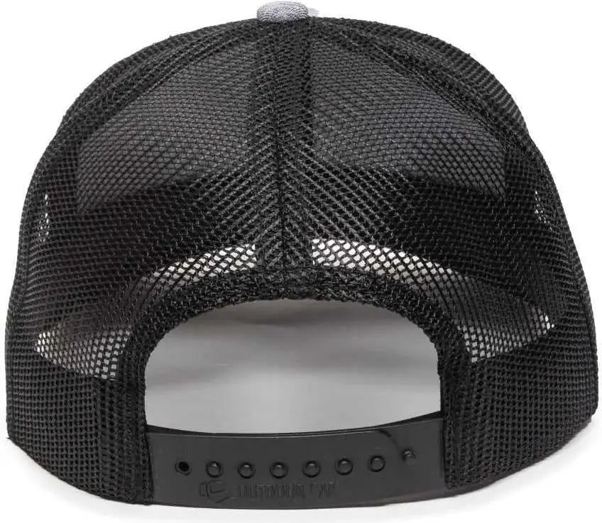 OC Sports OC771 Adjustable Mesh Back Cap - LN Heathered Gray Black - Gray Black / 6 7/8’’ - 7 1/2’’