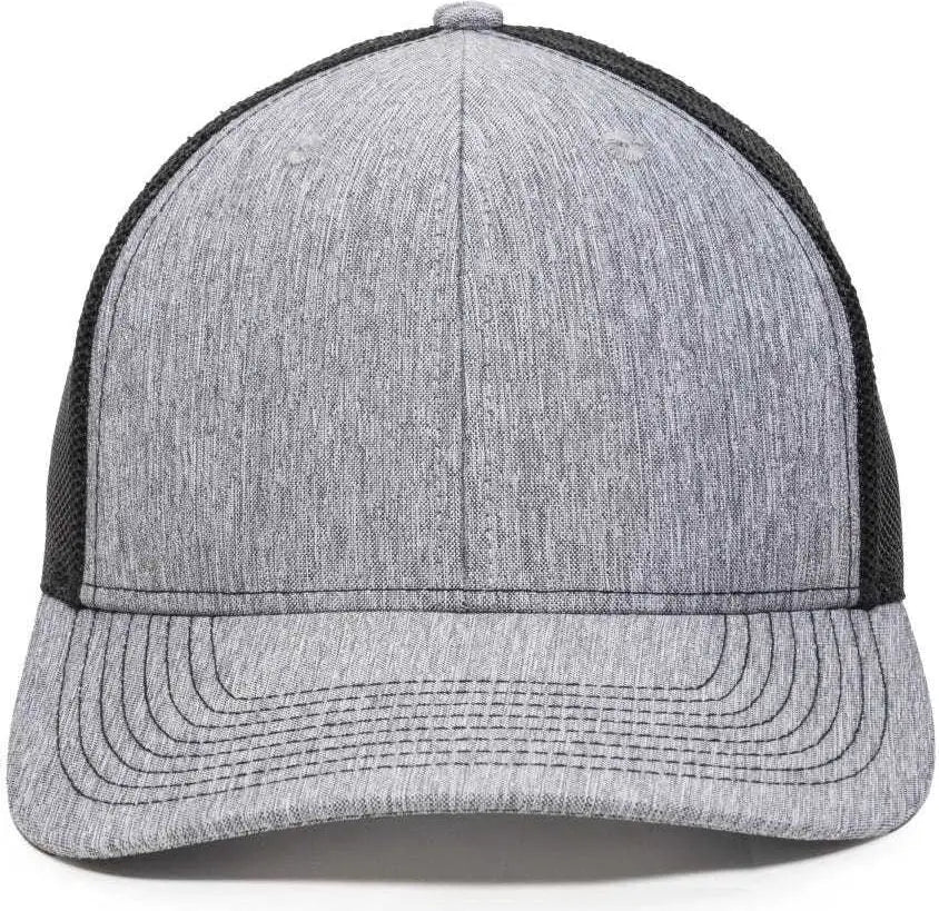 OC Sports OC771 Adjustable Mesh Back Cap - LN Heathered Gray Black - Gray Black / 6 7/8’’ - 7 1/2’’