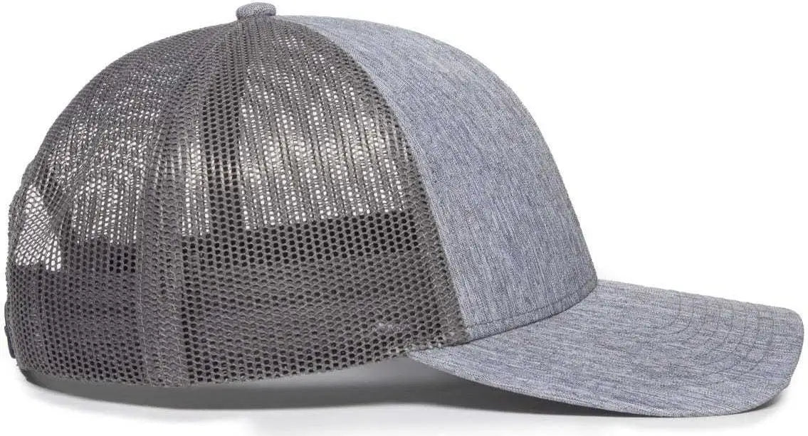 OC Sports OC771 Adjustable Mesh Back Cap - LN Heathered Gray Charcoal - Gray Dark Gray / 6 7/8’’ - 7 1/2’’