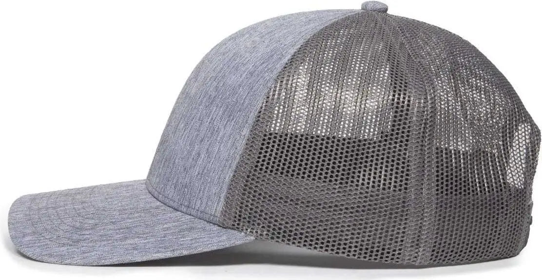 OC Sports OC771 Adjustable Mesh Back Cap - LN Heathered Gray Charcoal - Gray Dark Gray / 6 7/8’’ - 7 1/2’’