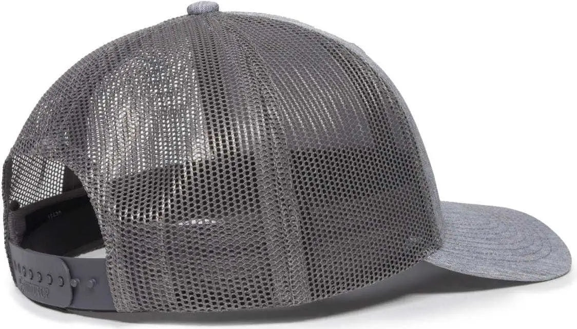 OC Sports OC771 Adjustable Mesh Back Cap - LN Heathered Gray Charcoal - Gray Dark Gray / 6 7/8’’ - 7 1/2’’