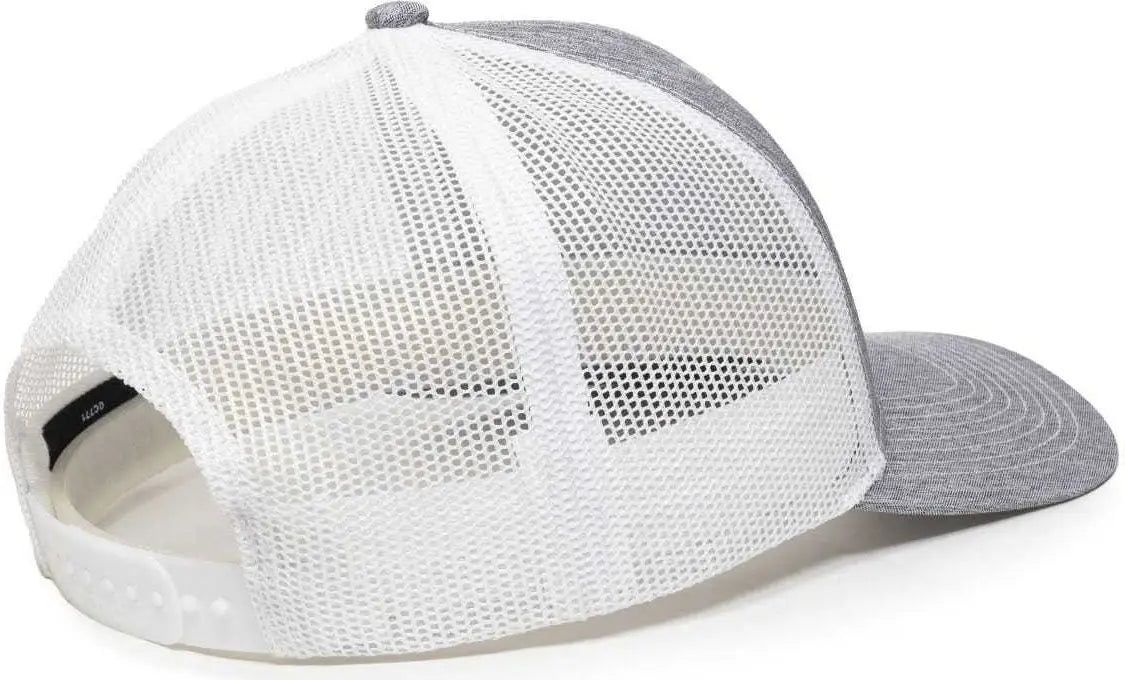 OC Sports OC771 Adjustable Mesh Back Cap - LN Heathered Gray White - Gray White / 6 7/8’’ - 7 1/2’’