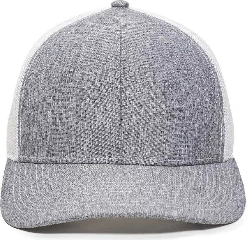 OC Sports OC771 Adjustable Mesh Back Cap - LN Heathered Gray White - Gray White / 6 7/8’’ - 7 1/2’’