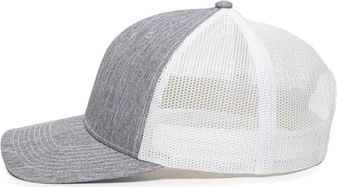 OC Sports OC771 Adjustable Mesh Back Cap - LN Heathered Gray White - Gray White / 6 7/8’’ - 7 1/2’’