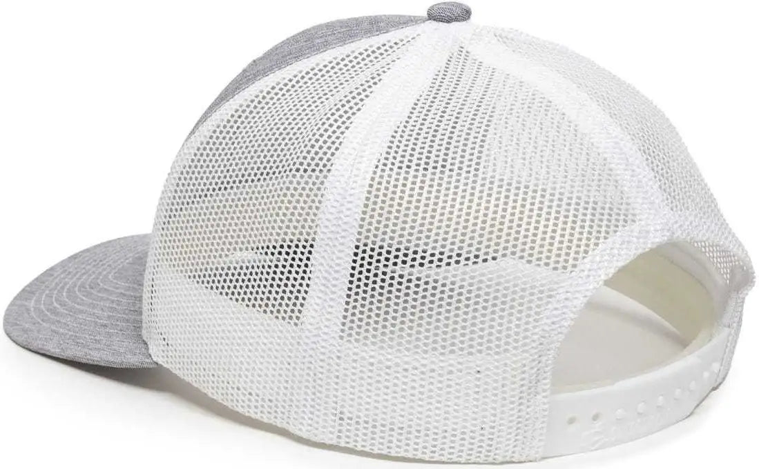 OC Sports OC771 Adjustable Mesh Back Cap - LN Heathered Gray White - Gray White / 6 7/8’’ - 7 1/2’’