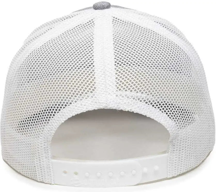 OC Sports OC771 Adjustable Mesh Back Cap - LN Heathered Gray White - Gray White / 6 7/8’’ - 7 1/2’’