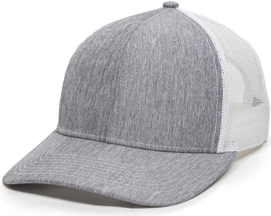 OC Sports OC771 Adjustable Mesh Back Cap - LN Heathered Gray White - Gray White / 6 7/8’’ - 7 1/2’’