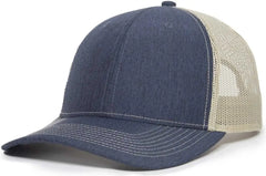 OC Sports OC771 Adjustable Mesh Back Cap LN Heathered Navy Khaki Navy Khaki / 6 7/8’’ 7 1/2’’