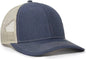 OC Sports OC771 Adjustable Mesh Back Cap LN Heathered Navy Khaki Navy Khaki / 6 7/8’’ 7 1/2’’