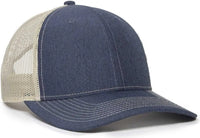 OC Sports OC771 Adjustable Mesh Back Cap LN Heathered Navy Khaki Navy Khaki / 6 7/8’’ 7 1/2’’