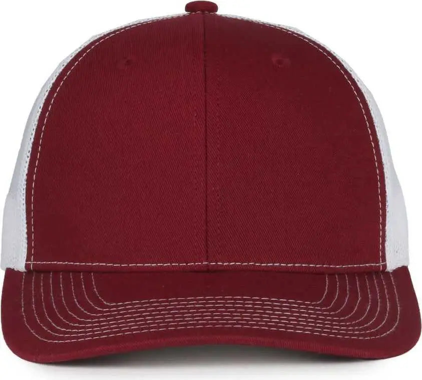 OC Sports OC771 Adjustable Mesh Back Cap - Maroon White - White / OSFM