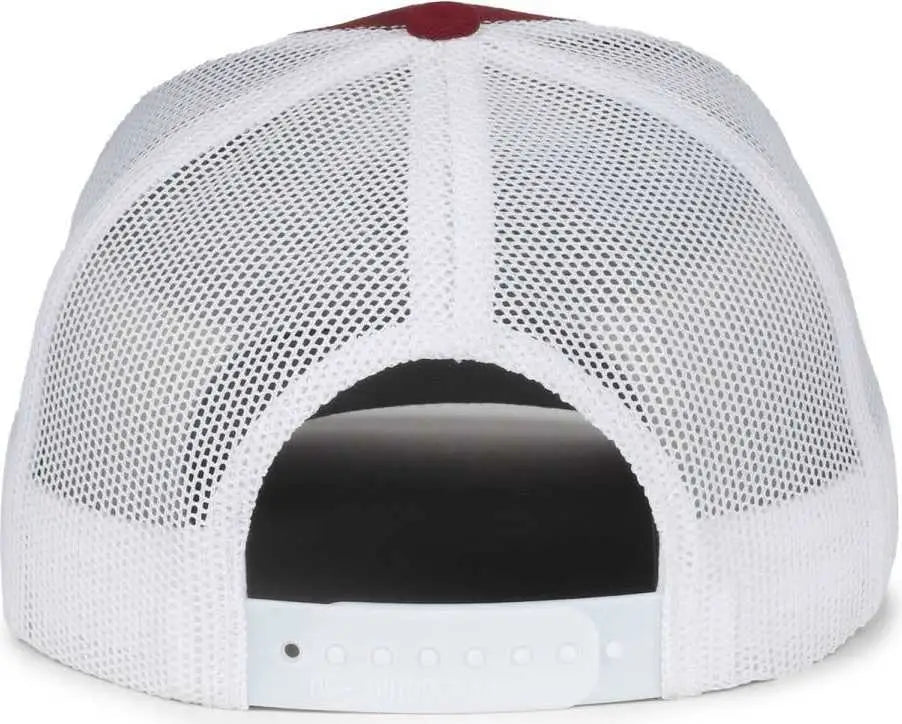 OC Sports OC771 Adjustable Mesh Back Cap - Maroon White - White / OSFM