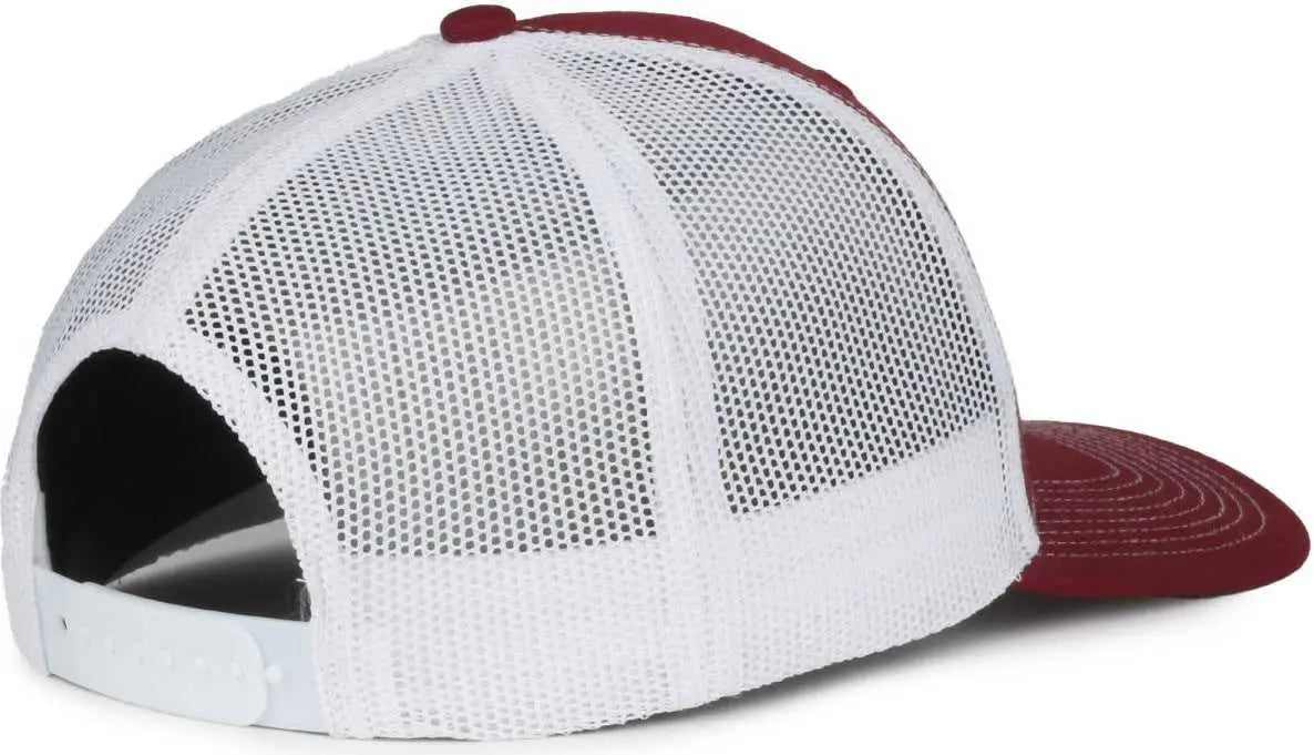 OC Sports OC771 Adjustable Mesh Back Cap - Maroon White - White / OSFM