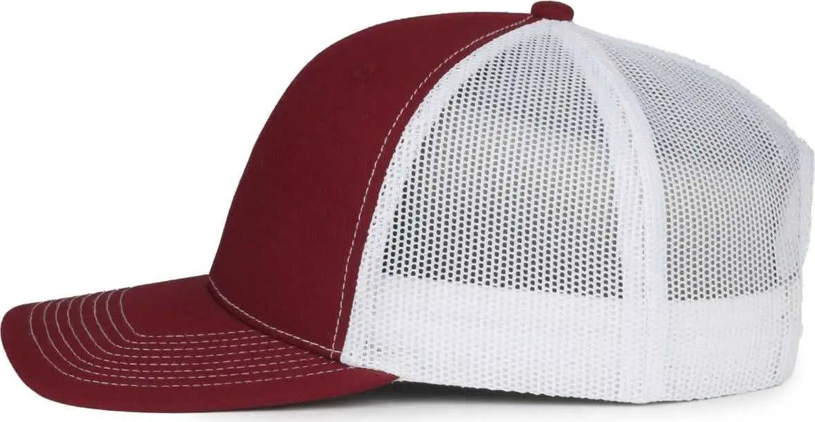 OC Sports OC771 Adjustable Mesh Back Cap - Maroon White - White / OSFM