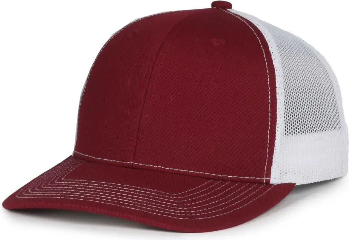 OC Sports OC771 Adjustable Mesh Back Cap - Maroon White - White / OSFM