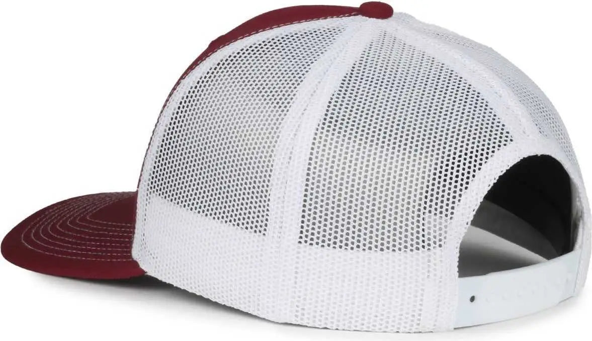 OC Sports OC771 Adjustable Mesh Back Cap - Maroon White - White / OSFM