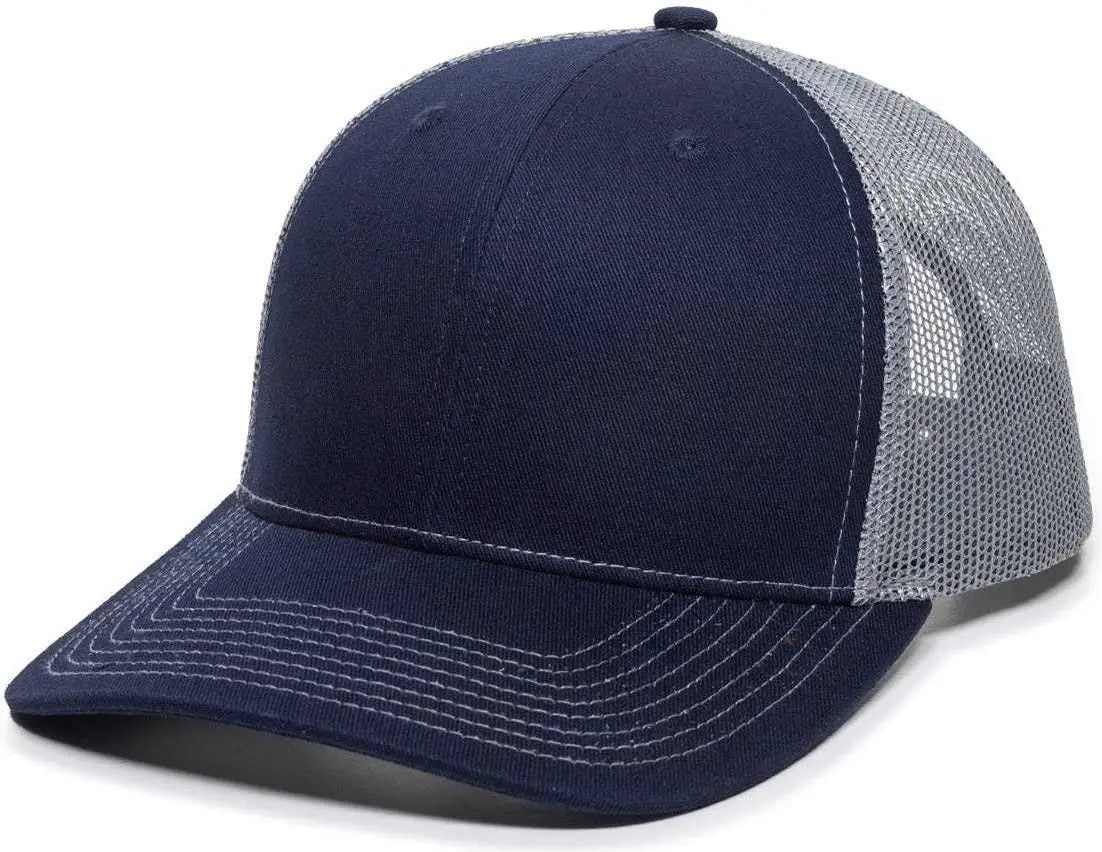 OC Sports OC771 Adjustable Mesh Back Cap - Navy Gray - Navy Gray / 6 7/8’’ - 7 1/2’’