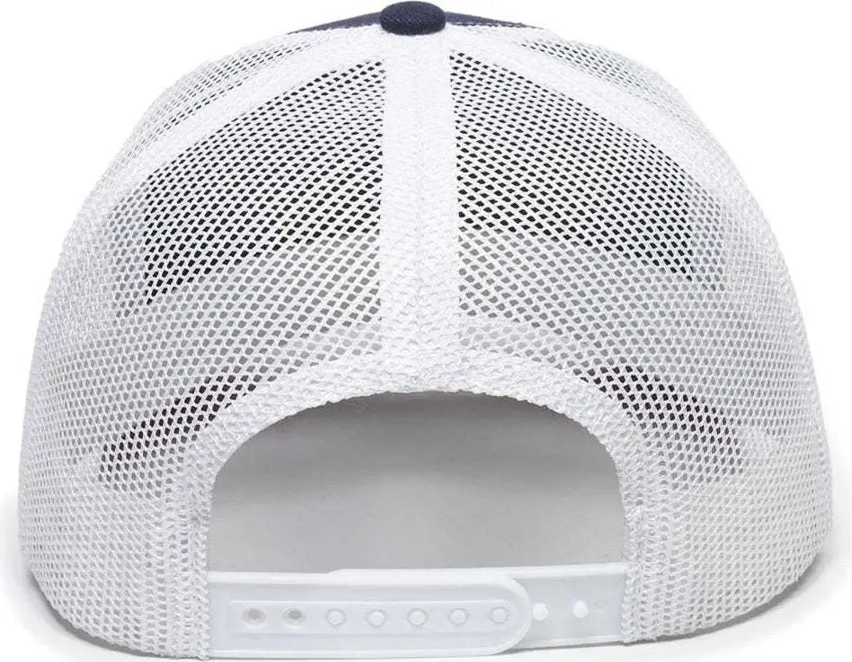 OC Sports OC771 Adjustable Mesh Back Cap - Navy White Cardinal - Navy White / 6 7/8’’ - 7 1/2’’