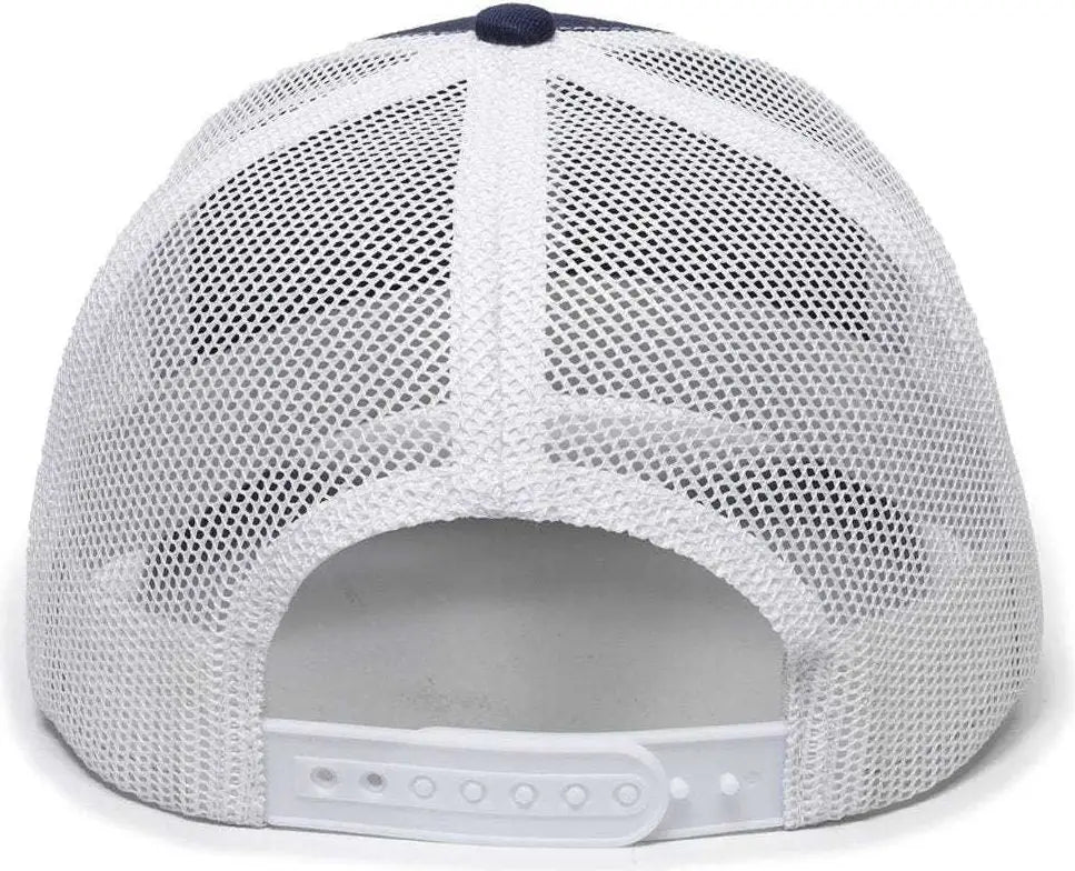 OC Sports OC771 Adjustable Mesh Back Cap - Navy White Heathered Gray - Navy White / 6 7/8’’ - 7 1/2’’