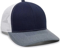 OC Sports OC771 Adjustable Mesh Back Cap - Navy White Heathered Gray - Navy White / 6 7/8’’ - 7 1/2’’