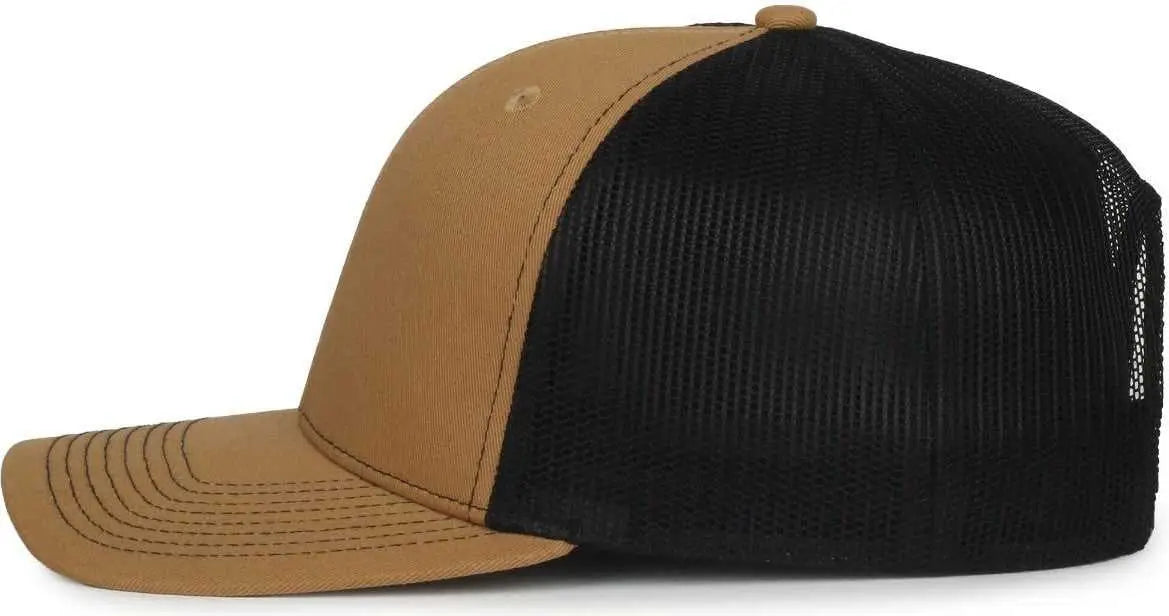 OC Sports OC771 Adjustable Mesh Back Cap - Old Gold Black - Black / OSFM