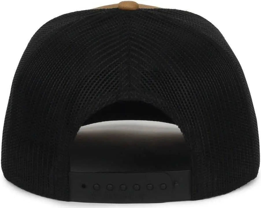 OC Sports OC771 Adjustable Mesh Back Cap - Old Gold Black - Black / OSFM