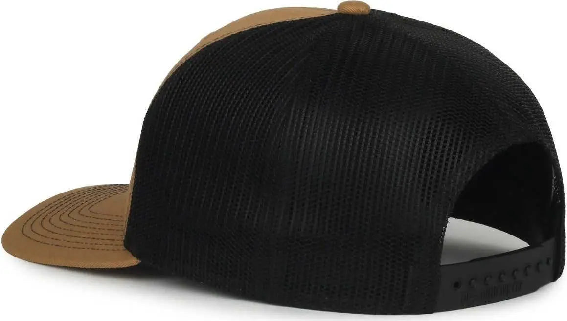 OC Sports OC771 Adjustable Mesh Back Cap - Old Gold Black - Black / OSFM