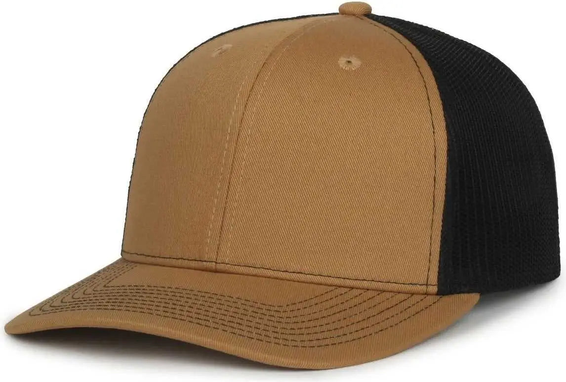 OC Sports OC771 Adjustable Mesh Back Cap - Old Gold Black - Black / OSFM