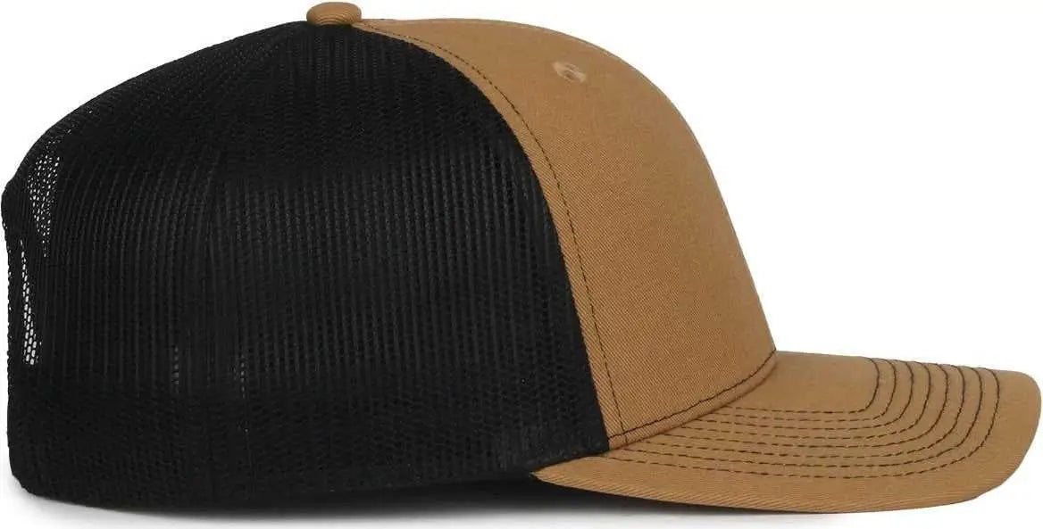 OC Sports OC771 Adjustable Mesh Back Cap - Old Gold Black - Black / OSFM