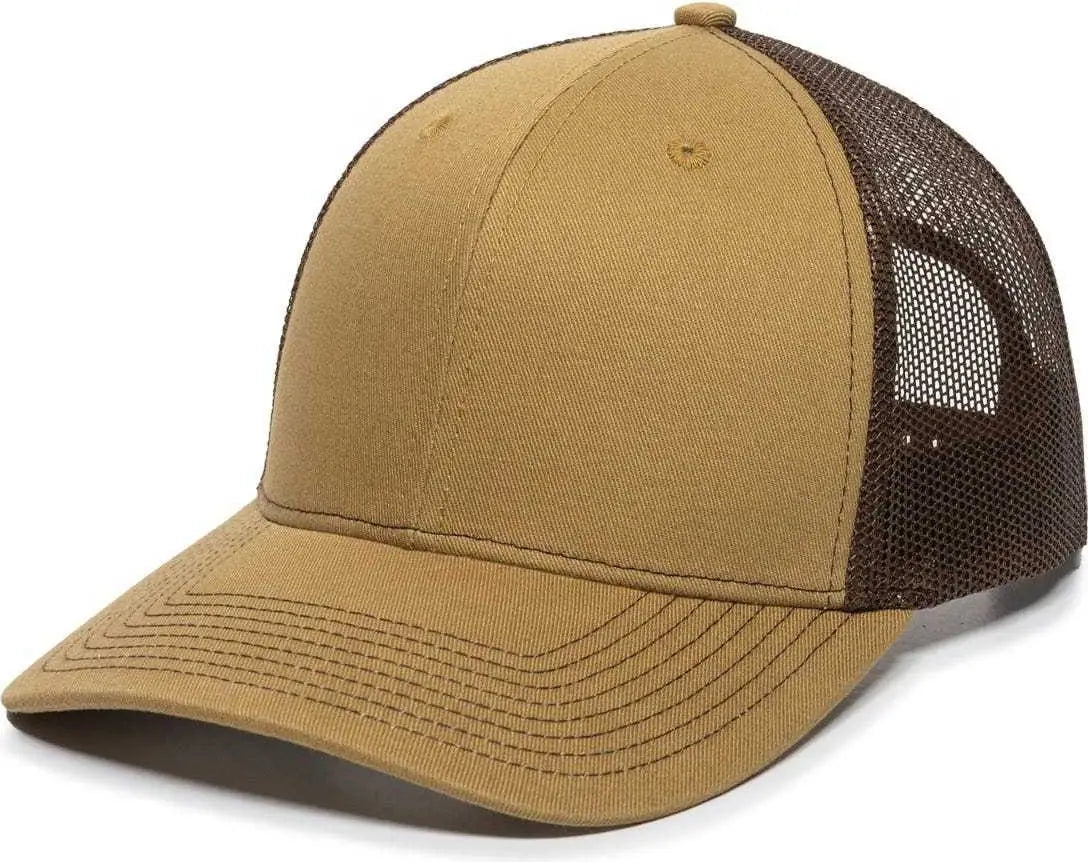 OC Sports OC771 Adjustable Mesh Back Cap - Old Gold Brown - Gold Brown / 6 7/8’’ - 7 1/2’’