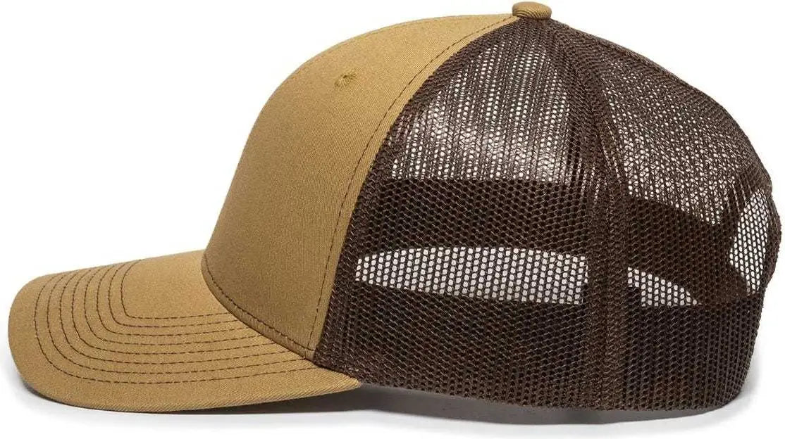 OC Sports OC771 Adjustable Mesh Back Cap - Old Gold Brown - Gold Brown / 6 7/8’’ - 7 1/2’’
