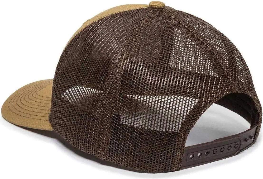 OC Sports OC771 Adjustable Mesh Back Cap - Old Gold Brown - Gold Brown / 6 7/8’’ - 7 1/2’’