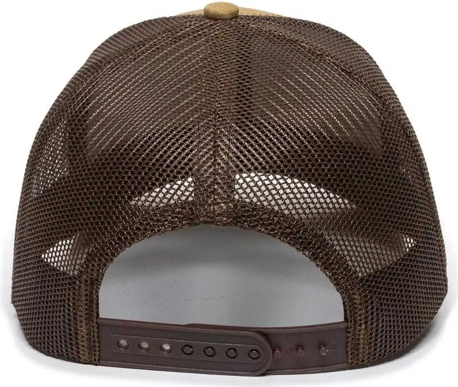 OC Sports OC771 Adjustable Mesh Back Cap - Old Gold Brown - Gold Brown / 6 7/8’’ - 7 1/2’’